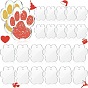 24Pcs Transparent Acrylic Pendants, Christmas Theme, Paw Print