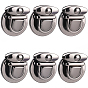 6 шт. плоские круглые застежки-замки для сумок из сплава, замки для большого пальца кошелька, для аксессуаров для замены сумок