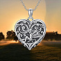 Vintage Alloy Embossed Fairy Heart Pendant Necklaces for Women
