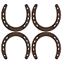4шт. чугунные настенные украшения в форме подковы, домашнего декора