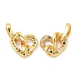 Латунные микро проложить кубического циркония подвески, сердце
