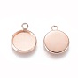 201 Stainless Steel Pendant Cabochon Settings, Plain Edge Bezel Cups, Flat Round