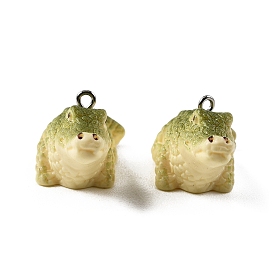 Непрозрачные подвески смолы, крокодиловые прелести, с платиновыми тоновыми железными петлями