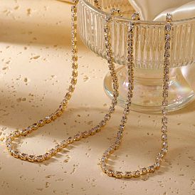 Роскошные теннисные ожерелья-капли из латуни с кристаллами и стразами для женщин