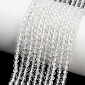 Бусины из натурального белого топаза, гладкий круглый