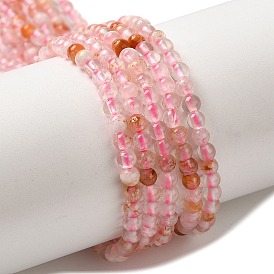 Natural Cherry Blossom Agate Beads Strands, Round