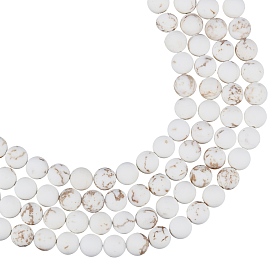 Brins de perles de magnésite naturelle rondes givrées arricraft, teints et chauffée
