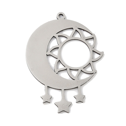 201 подвески из нержавеющей стали, лазерная резка, луна и солнце и очарование звезды, анти-тускнение