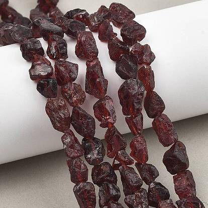 Нити бусин из необработанного натурального граната, класс А, самородки