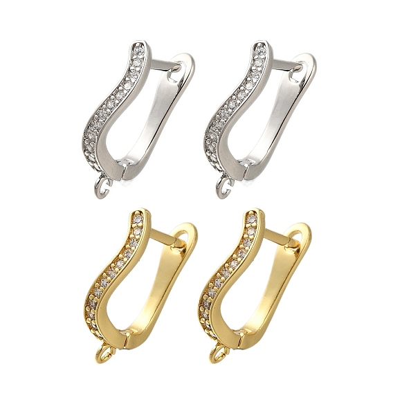 Покрытие стойки латунь микропаве фианит серьги обручи, долговечный, без свинца и без кадмия