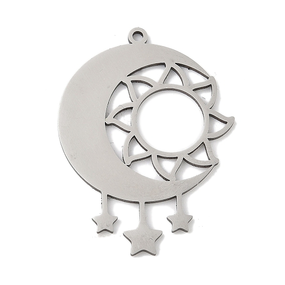 201 подвески из нержавеющей стали, лазерная резка, луна и солнце и очарование звезды, анти-тускнение