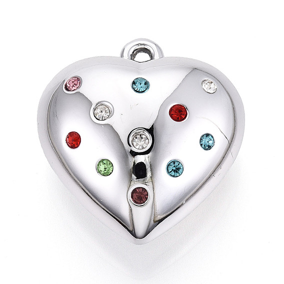 Акриловые подвески со стразами, сердце прелести