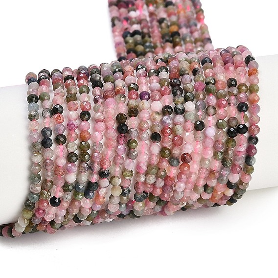 Натуральный турмалин бисер нитей, граненые, круглые