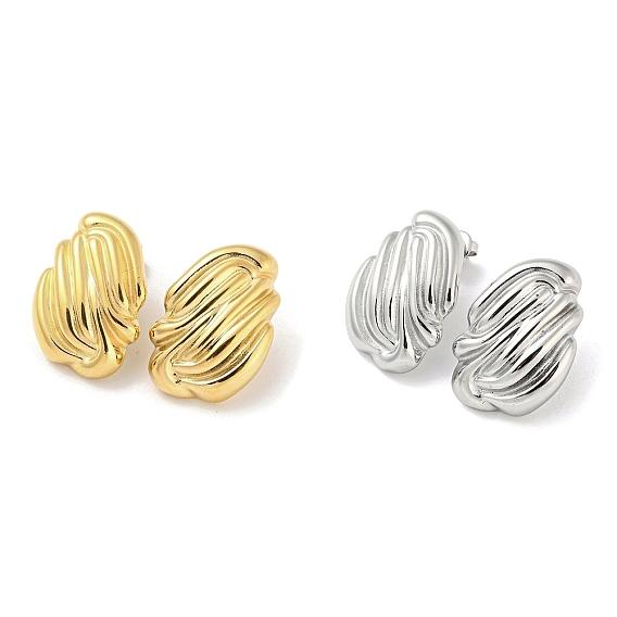 304 из нержавеющей стали серьги, Twist овальные