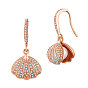 Brass Dangle Earrings, with Cubic Zirconia and Pearl, Shell