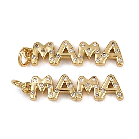Латунные микро проложить кубического циркония подвески, подвески в форме слова «мама», стойки покрытие, без кадмия и без свинца, долговечный, с целью перехода в кольце