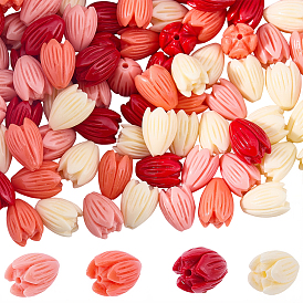 100шт 4 цвета окрашенные синтетические коралловые бусины, для изготовления ювелирных изделий DIY, Жасмин