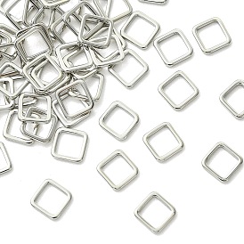 SHEGRACE Brass Link Rings, Square, Cadmium Free & Lead Free & Nickel Free