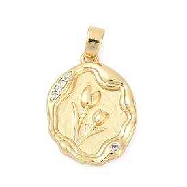 Кулон из циркония, овал с цветочными подвесками, долговечный, без свинца и без кадмия, стойки покрытие