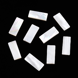 Natural White Shell Cabochons, Rectangle