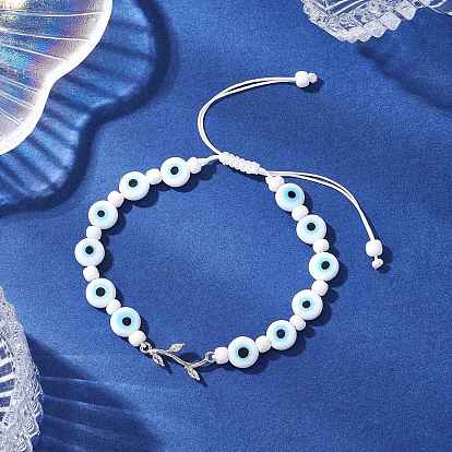 Латунные прозрачные кубические циркониевые браслеты с звеньями, плетеные браслеты из бусин ручной работы от сглаза для женщин