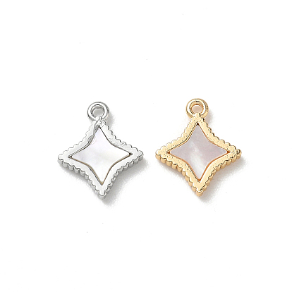 Подвески из натуральной кожи из латуни, звезды прелести, цвет морской раковины