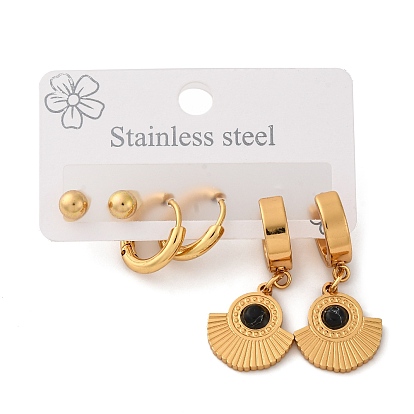 304 комплект из серег-гвоздиков и колец из нержавеющей стали для женщин, с синтетическими бирюзовый