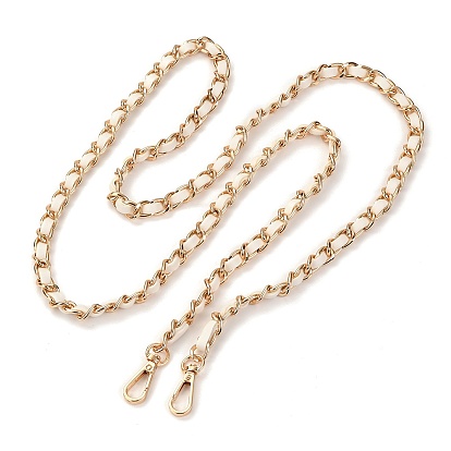 Ремни цепочки для сумок, Железные бордюрные цепи, с поворотными застежками из сплава и искусственной кожей, для аксессуаров для замены сумок