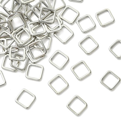 SHEGRACE Brass Link Rings, Square, Cadmium Free & Lead Free & Nickel Free