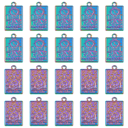 20шт 2 подвески из сплава с гальванопокрытием, без кадмия, без никеля и без свинца, многоцветные, Таро прелести