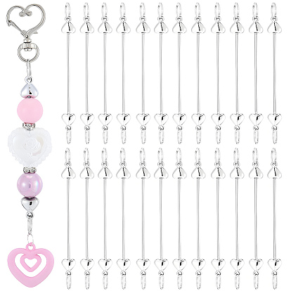 24шт. брелоки из нержавеющей стали с бусинами для изготовления украшений и поделок своими руками