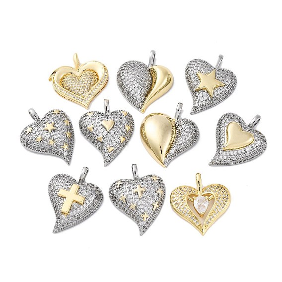 Латунные микро проложить кубического циркония подвески, без кадмия и без свинца, реальный 16 k позолоченный, платина