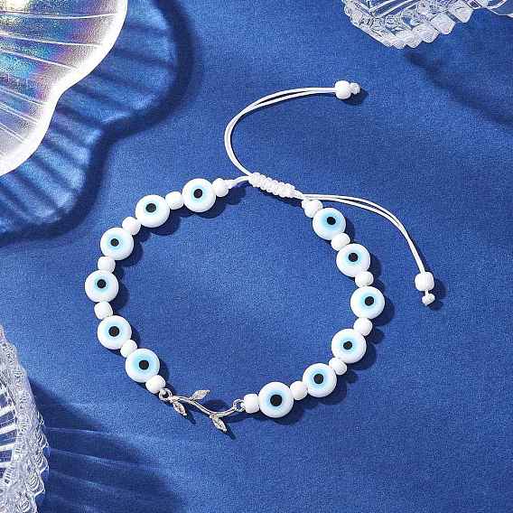 Латунные прозрачные кубические циркониевые браслеты с звеньями, плетеные браслеты из бусин ручной работы от сглаза для женщин