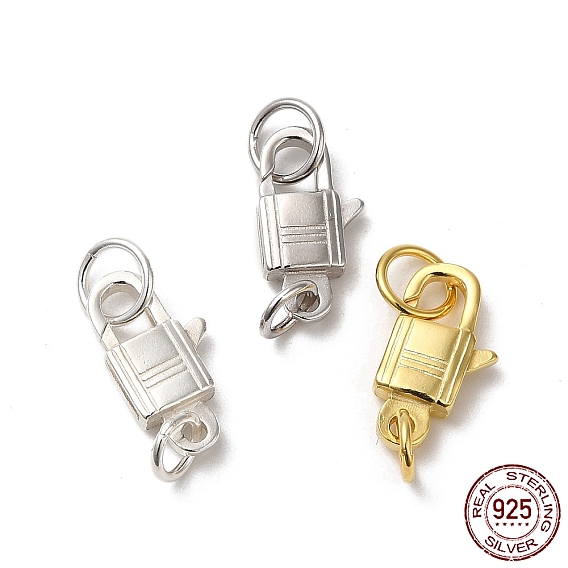 925 Sterling Silver Lobster Claw Clasps, Lock with 925 Stamp