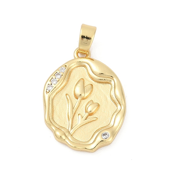 Кулон из циркония, овал с цветочными подвесками, долговечный, без свинца и без кадмия, стойки покрытие