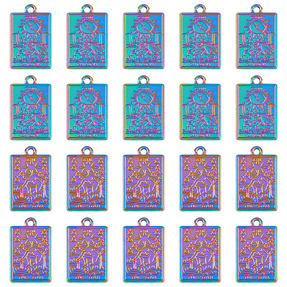 20шт 2 подвески из сплава с гальванопокрытием, без кадмия, без никеля и без свинца, многоцветные, Таро прелести