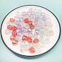 Cute Transparent Acrylic Beads, AB Color Plated, Cat Paw Print