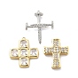 Латунные микропаве прозрачные подвески с фианитом, крест прелести, стойки покрытие, долговечный, без свинца и без кадмия
