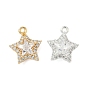 Латунные микропаве прозрачные подвески с фианитом, звезда