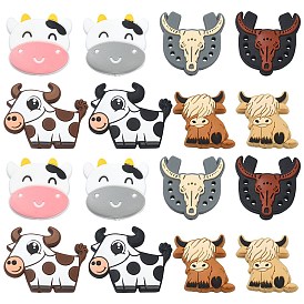 16 шт. 8 стиль, экологически чистые силиконовые фокальные бусины пищевого качества, корова и крупный рогатый скот
