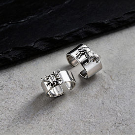 304 Stainless Steel Cuff Open Rings, Stainless Steel Color
