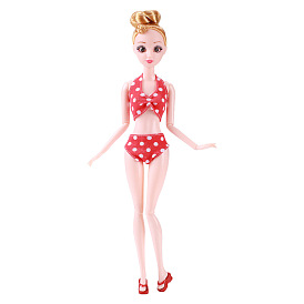 Polka Dot Two-piece Cloth Doll Clothes Outfits, Doll Swimsuit Set, for 11 inch Girl Doll Summer Party Dressing Accessories