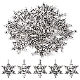 Christmas Snowflake Tibetan Style Alloy Pendants, Lead Free and Cadmium Free