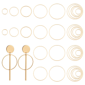 40шт. 5 стили латунные соединительные кольца, плоское кольцо