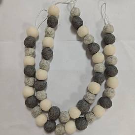 2Pcs Wool Round Ball Beaded Braided Curtain Tiebacks, with Cotton Cord