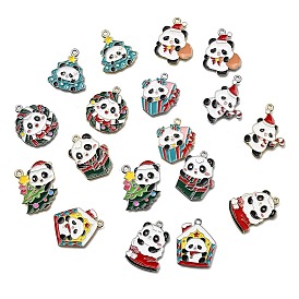 Подвески из эмали и сплава, золотые, Рождественская серия, панда
