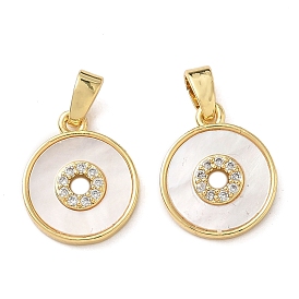 Латунные микро проложить кубического циркония подвески, с оболочкой, плоские круглые прелести