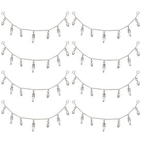 8шт. железные кабельные башмачные цепи, с подвеской из сплава черепа и скелета, для аксессуаров украшения обуви