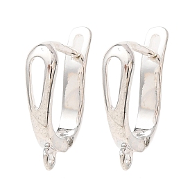 Boucles d'oreilles créoles en laiton avec fermeture à loquet, sans cadmium et sans plomb, 17x13mm, pin: 1.5 mm