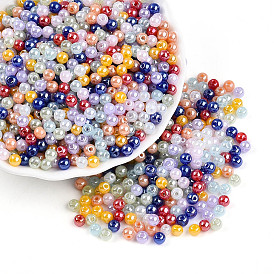 Прозрачные цветные блестящие стеклянные бусины, круглые